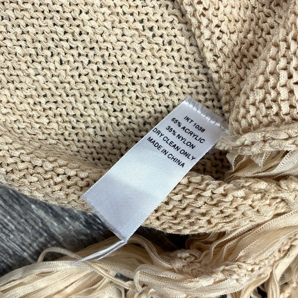 Foreign Exchange Fringe Sleeve Knit Top Sz M Med Blouse Boho Festival - Picture 7 of 8